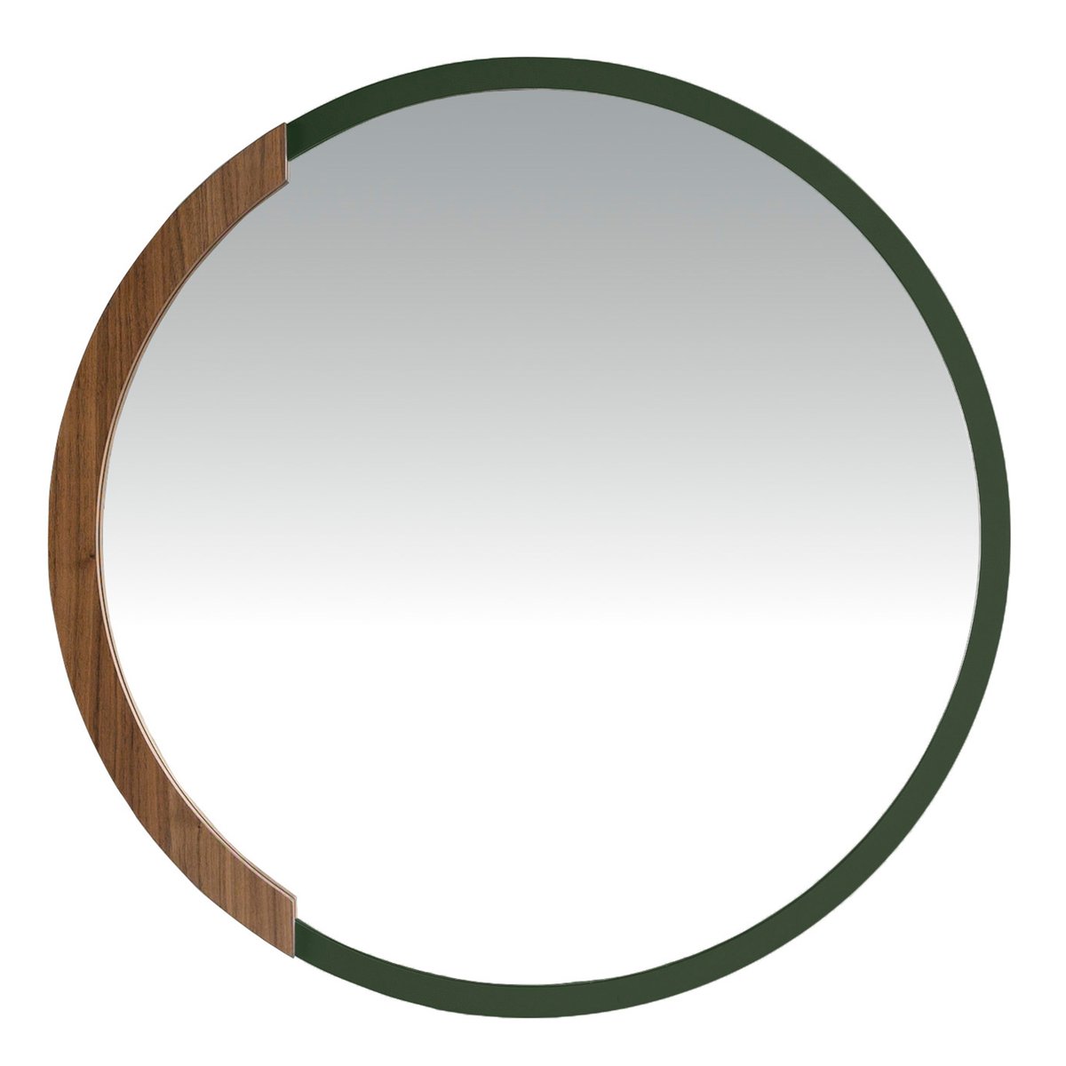 Miroir mural rond bois noyer | noir, ANGEL CERDA