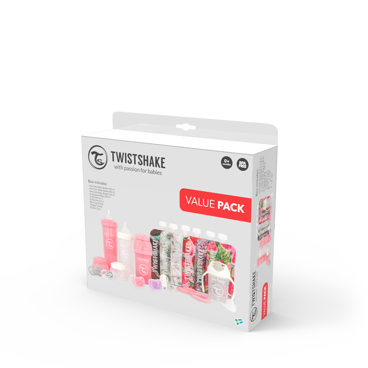 Pack Promocional 2 Biberões Twistshake rosa, TWISTSHAKE