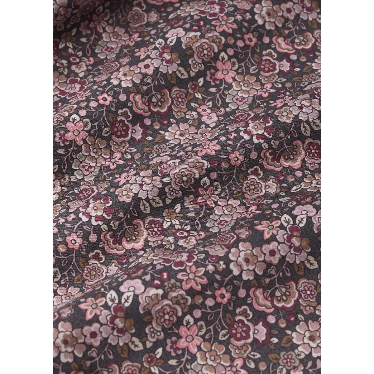 Housse de couette 100 % coton floral Lit 90 cm prune, MANGO HOME