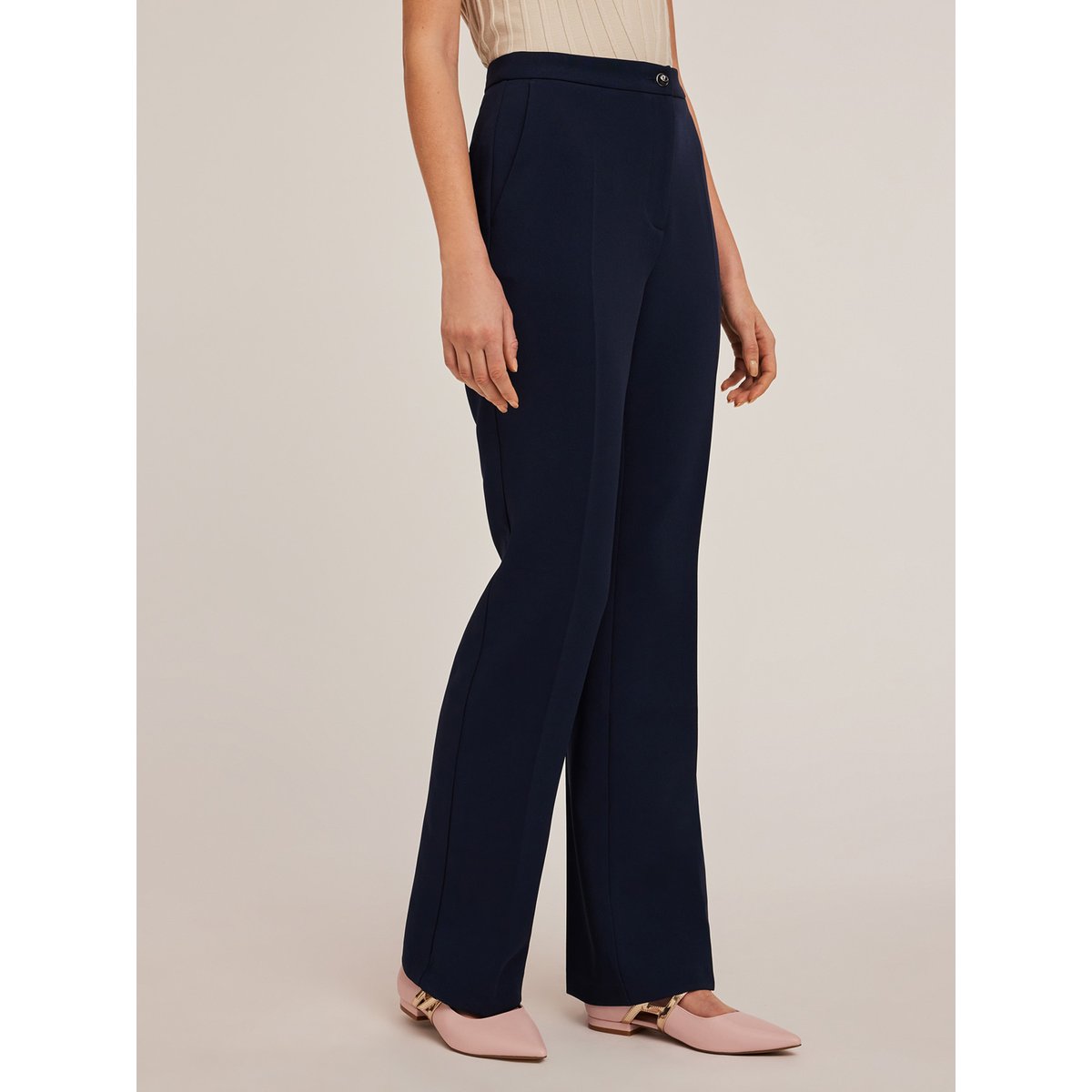 Pantalon Palazzo avec pli repassé bleu, MOTIVI