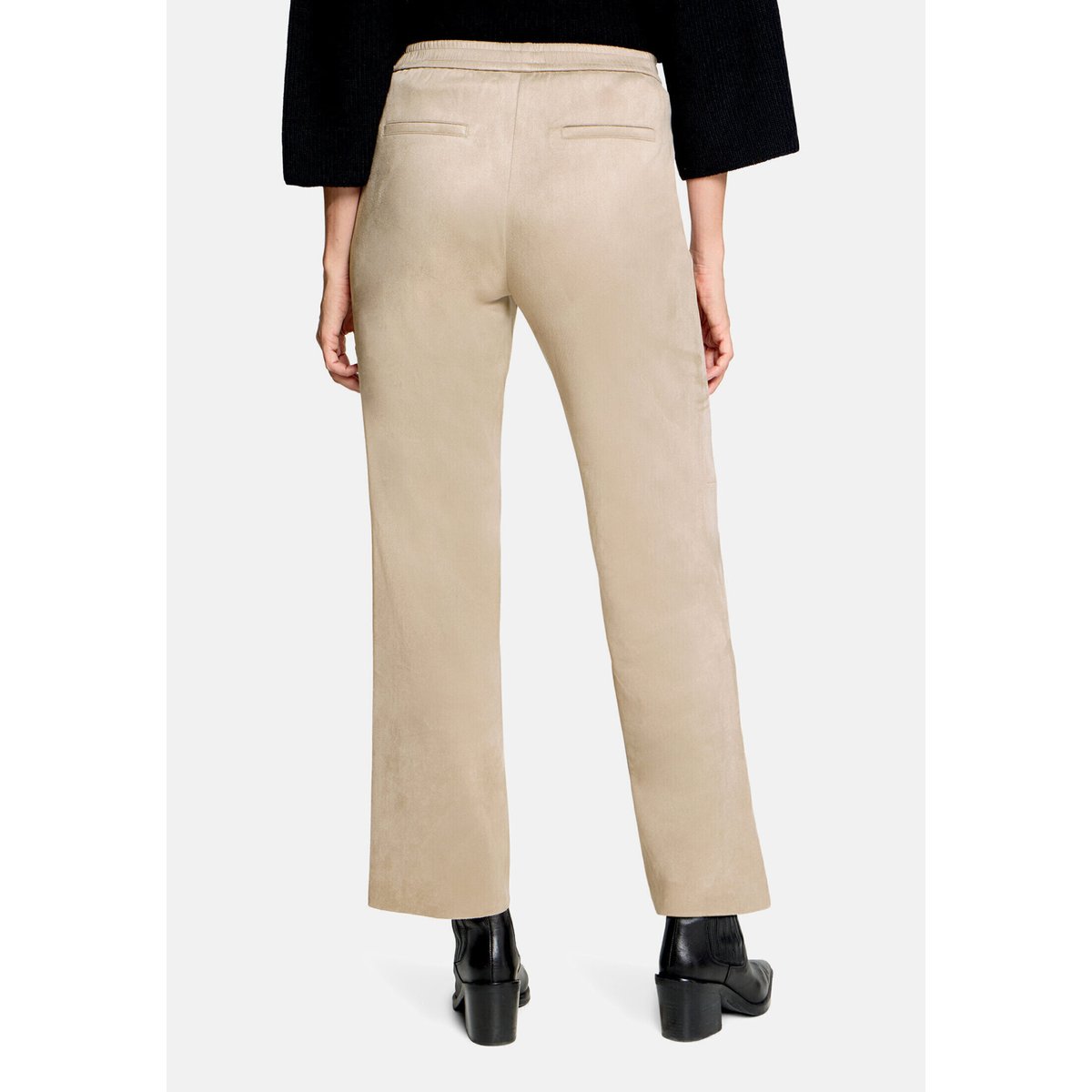 Pantalon à enfiler de coupe droite mocha meringue, BETTY & CO