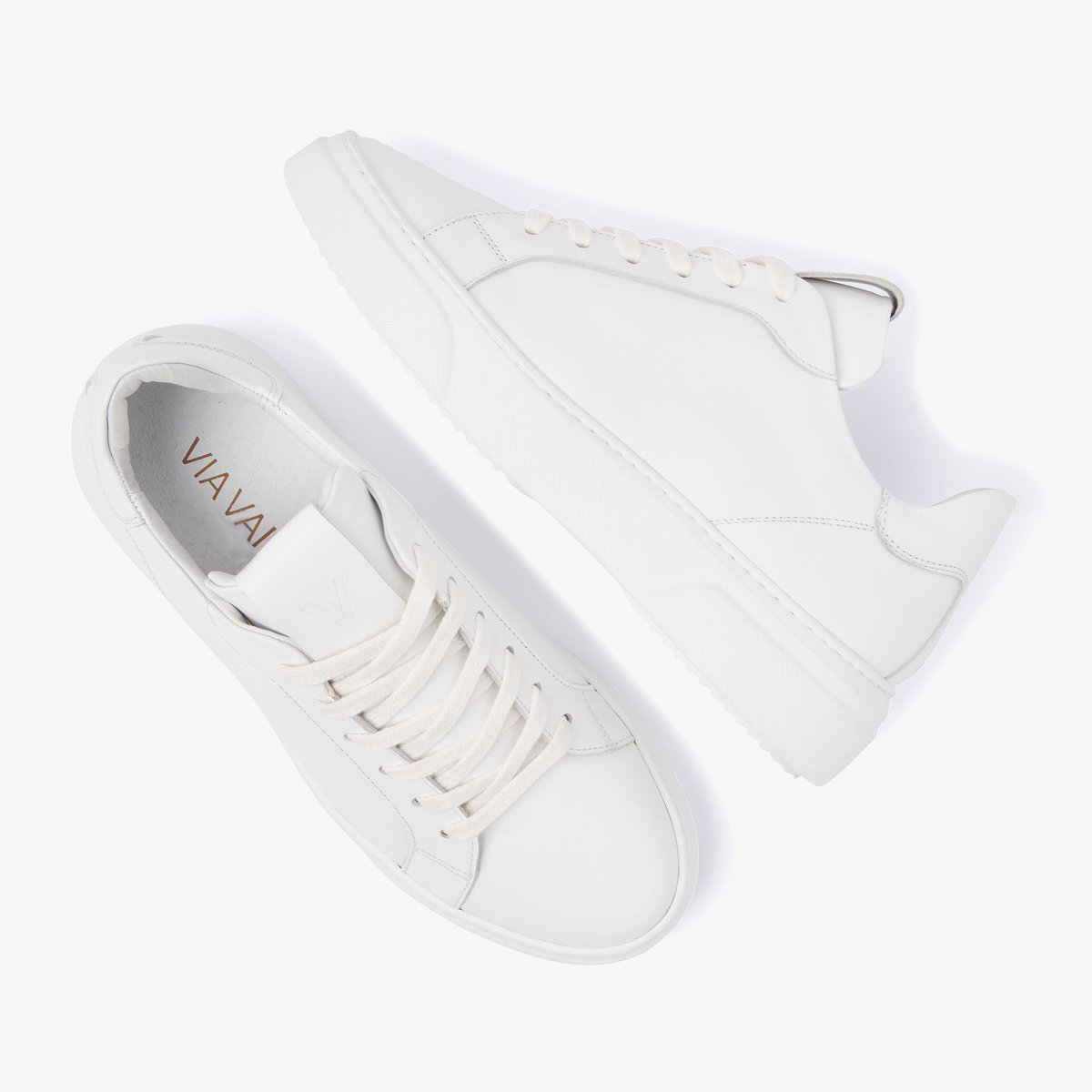 Baskets en cuir JUNO UNI blanc, VIA VAI