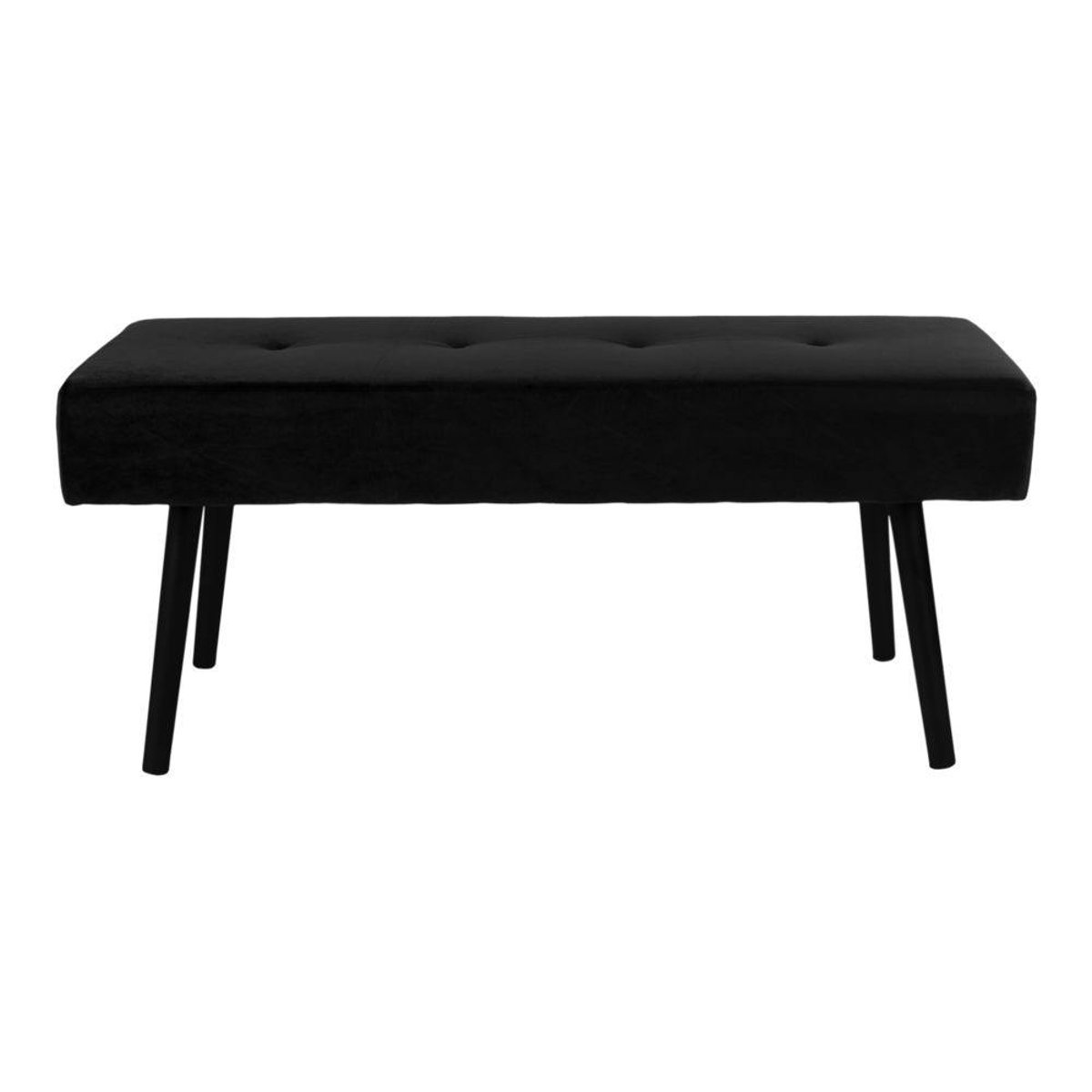 Banc d'entrée en velours noir BRUGES noir, PIER IMPORT