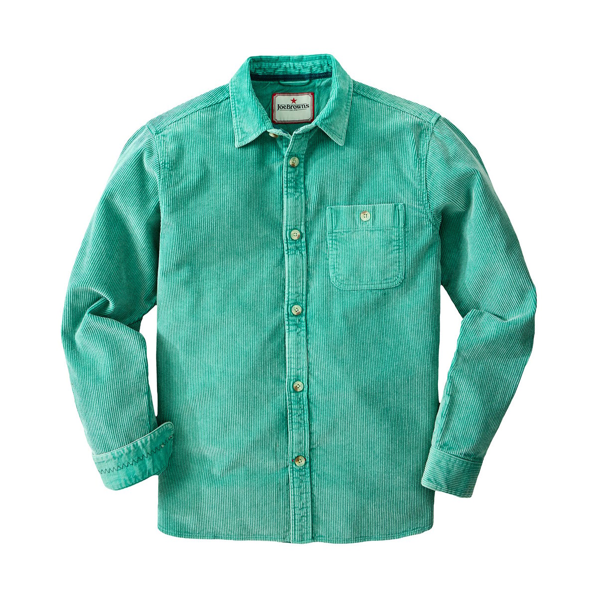 Chemise en Velours Côtelé Délavé à l'Acide vert, JOE BROWNS