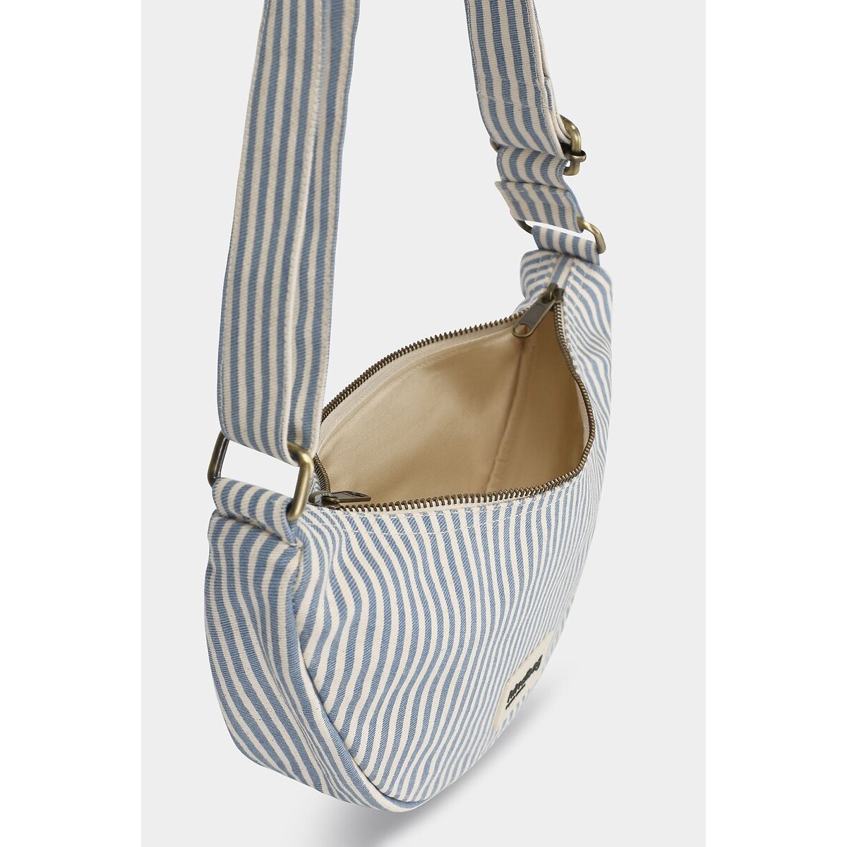 Andrea Striped Half-Moon Bum Bag blue stripes, HINDBAG