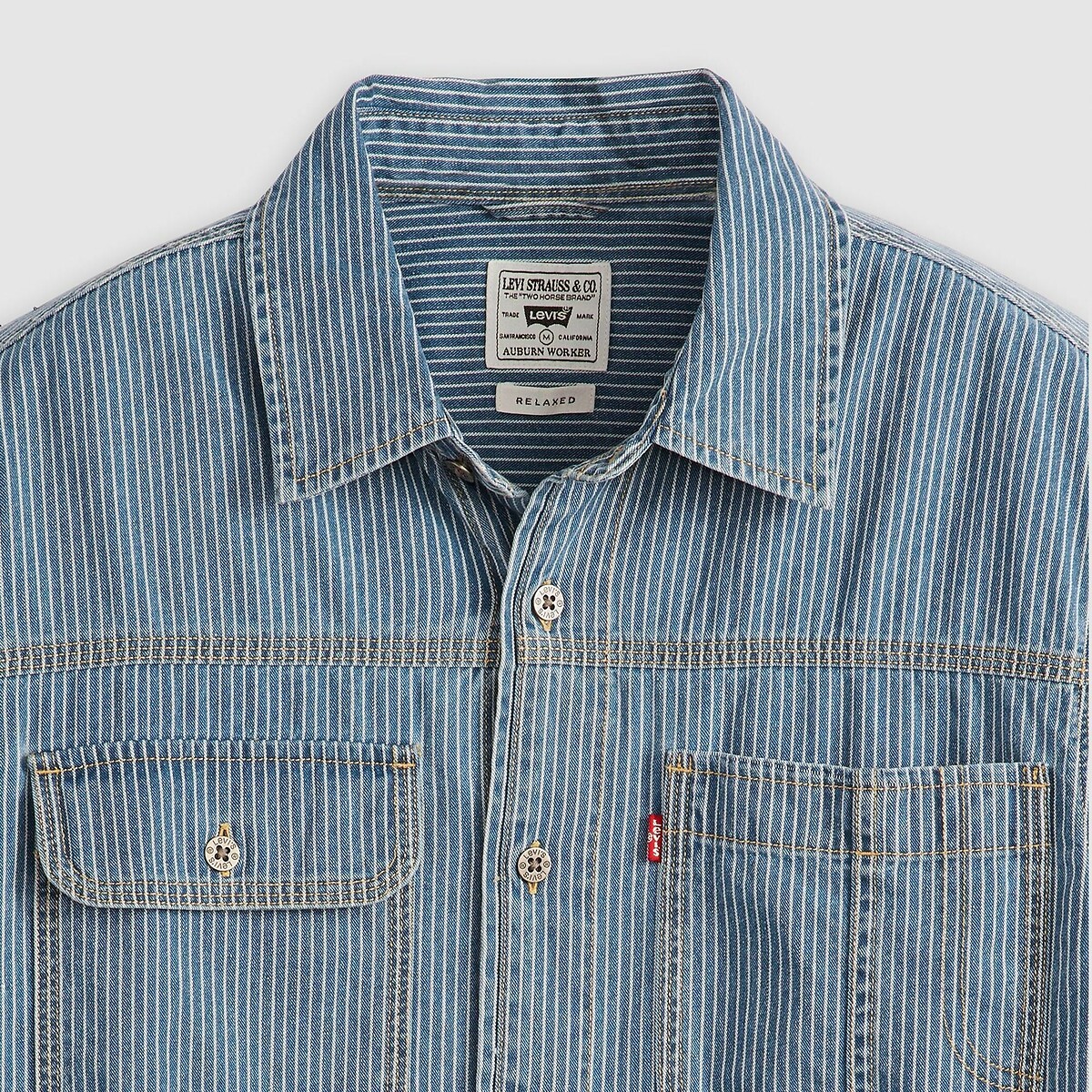 Worker Striped Twill Shirt blue striped, LEVI'S