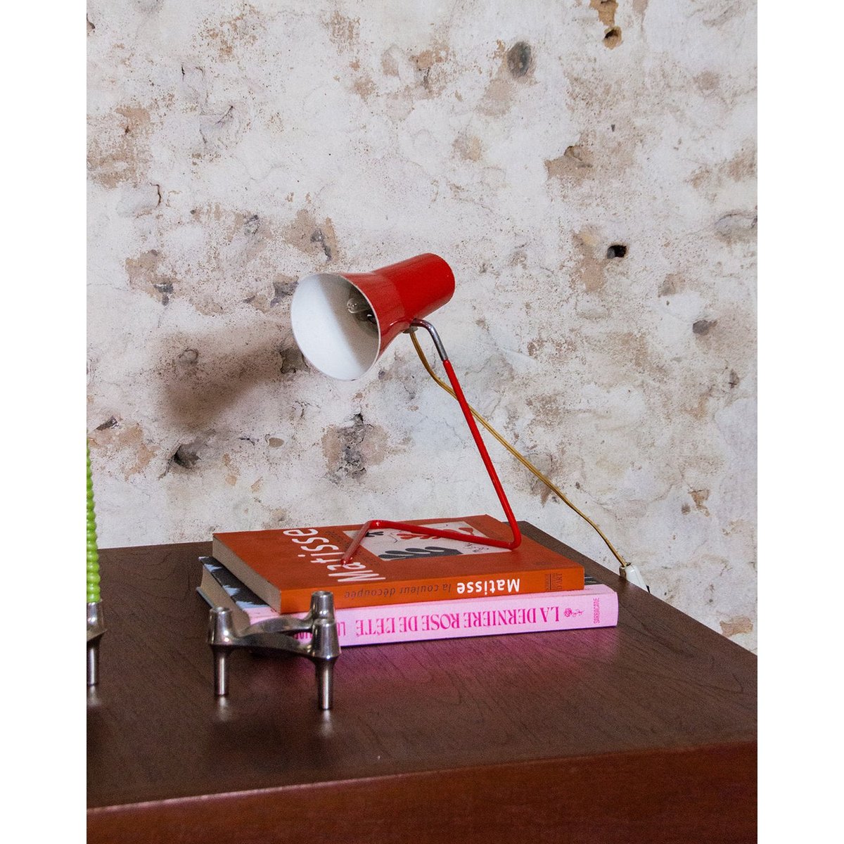 Lampe à poser vintage Julia N°379 - Bon état rouge, DEBONGOUT