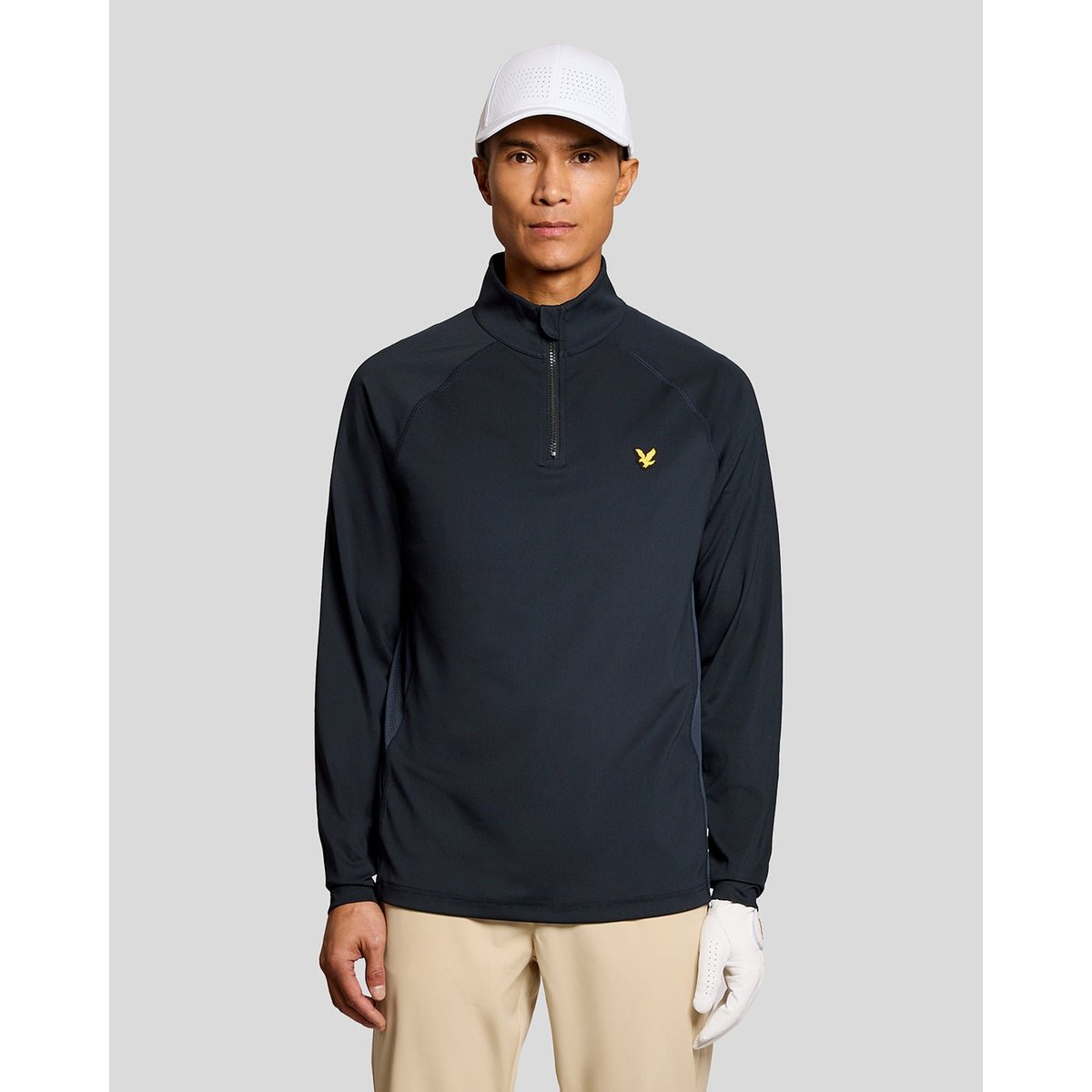 Couche intermédiaire mesh à panneaux bleu foncé marine, LYLE & SCOTT