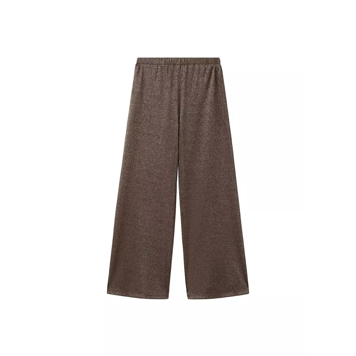 Pantalon droit maille Fil textile marron, MANGO TEEN