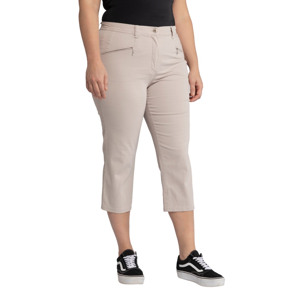 Pantalon, longueur au mollet mastic, ULLA POPKEN