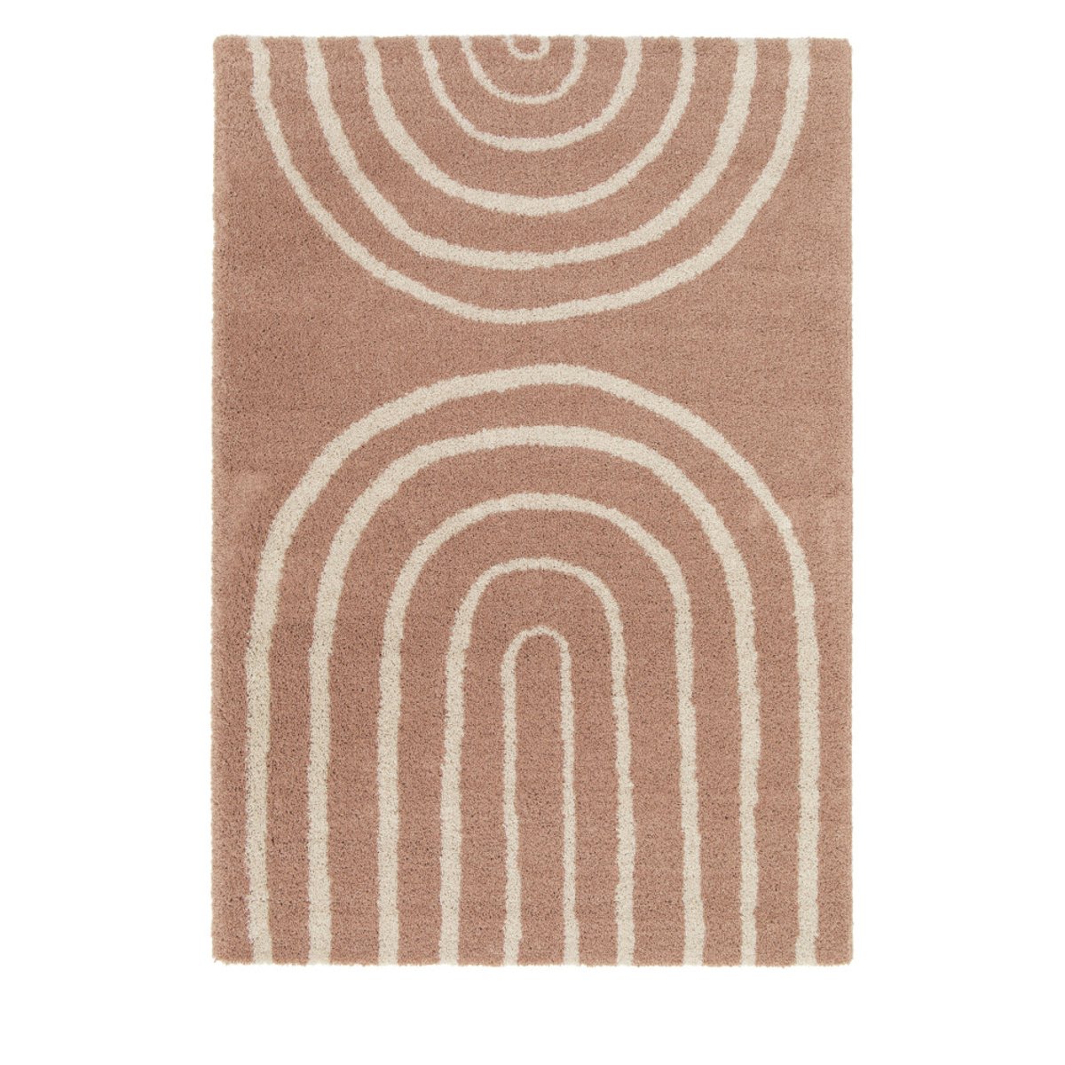 Tapis contemporain à motif géométrique- VICTORIA III vieux rose, DRAWER