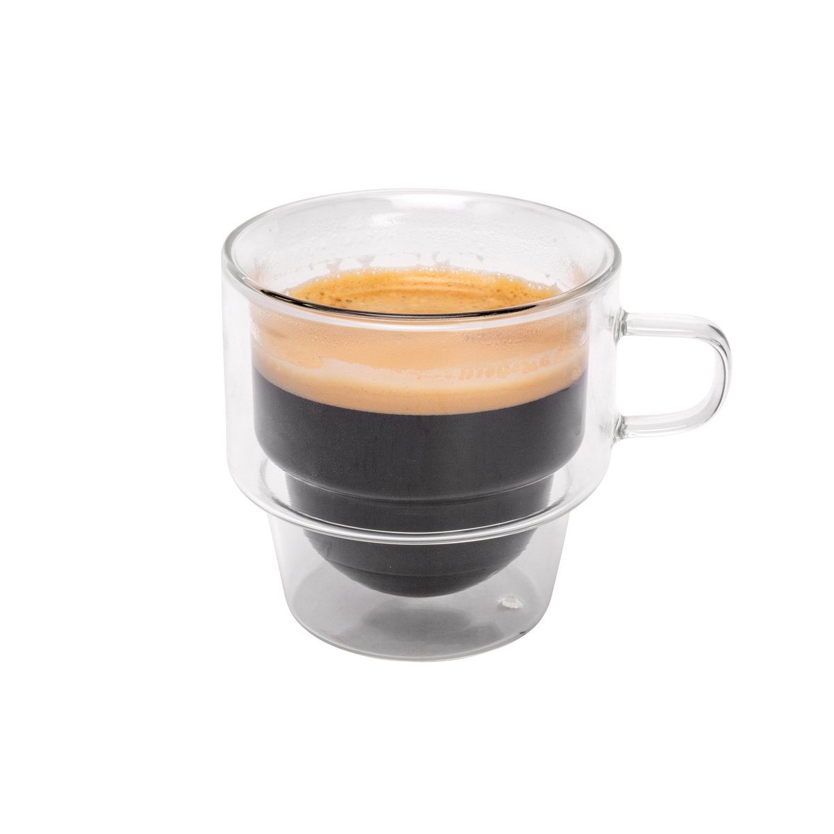 Lot de 2 tasses à café en Verre double paroi, OMAGIO transparent, COSY&TRENDY