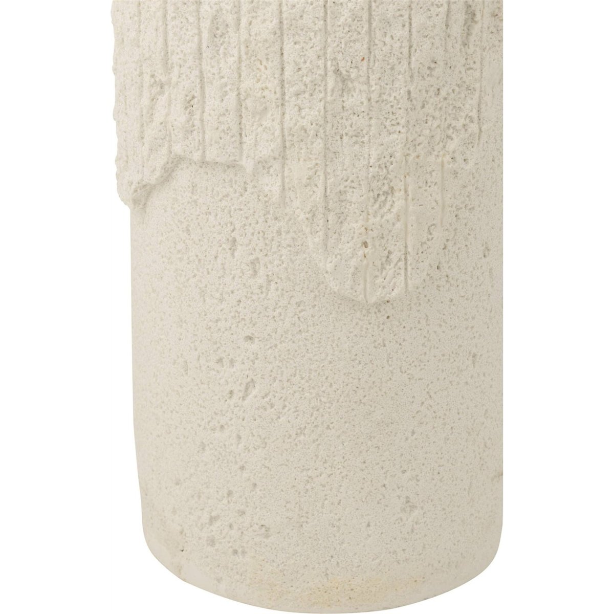 Socle cylindrique en résine effet relief blanc, RECOLLECTION