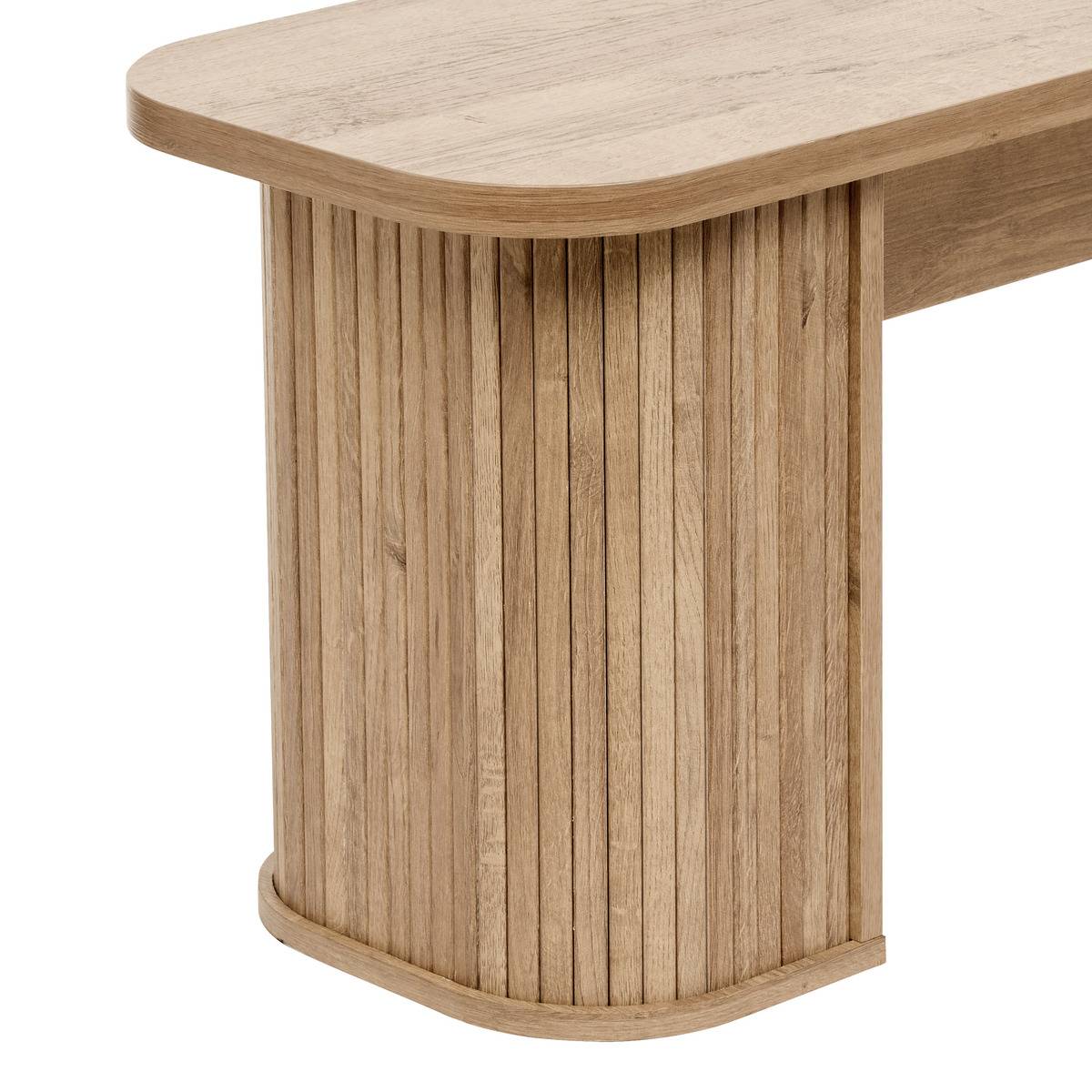 Banc en bois imitation chêne COLVA beige, ATMOSPHERA