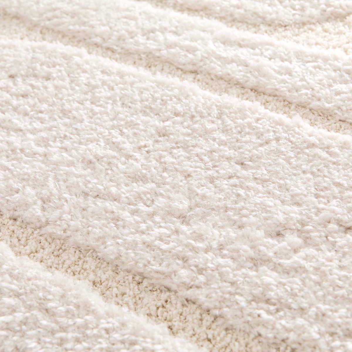 Tapis shaggy doux à relief géométrique  ORGANIC beige, THE DECO FACTORY