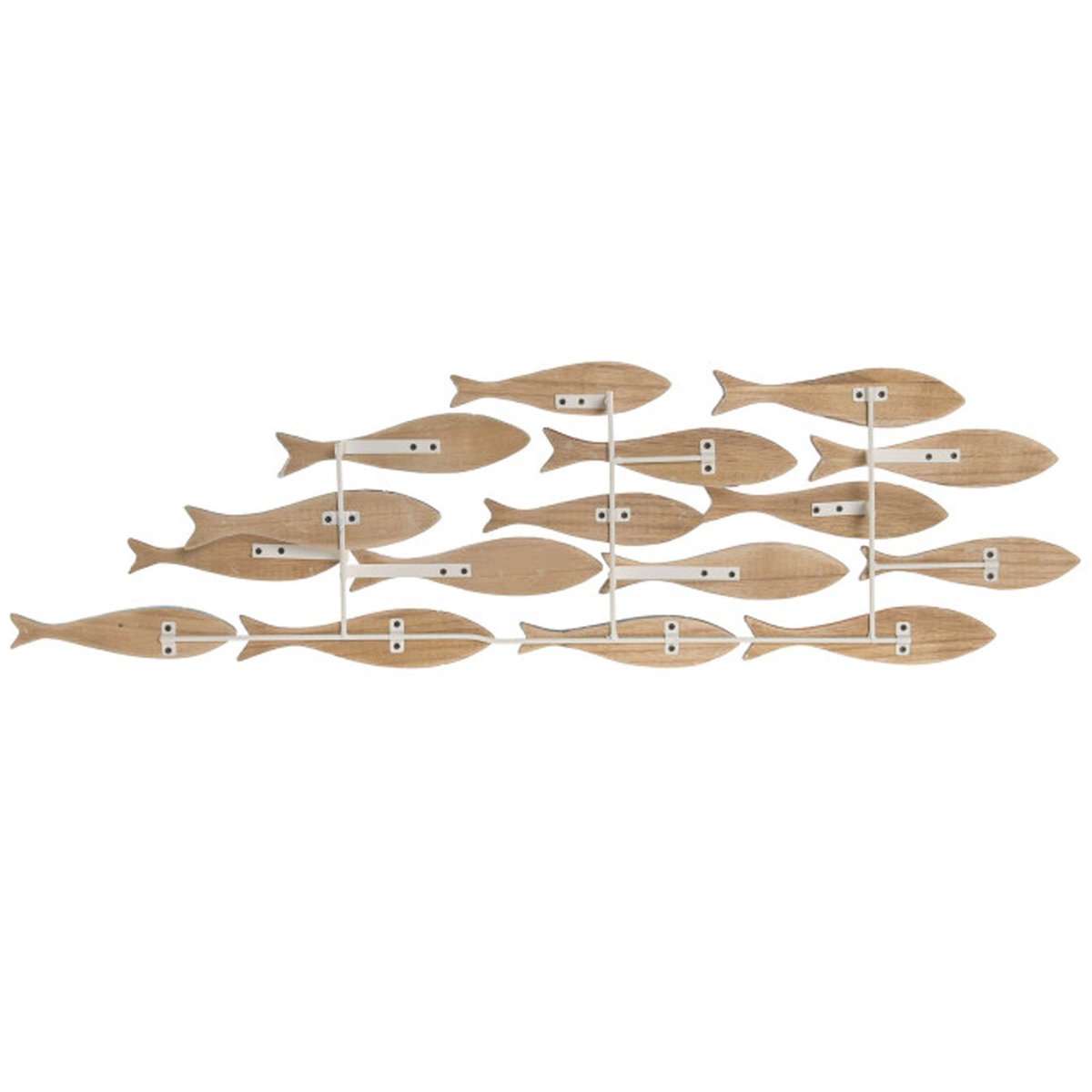 Décoration murale banc de poissons multicolores en bois 78x4.5x22cm multicolore, WADIGA