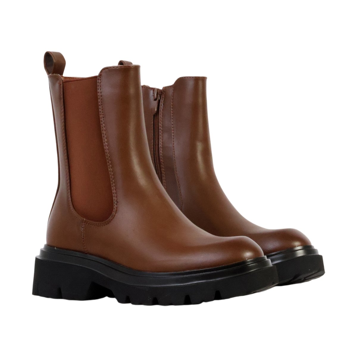 Bottines à Zip camel, ENZA NUCCI