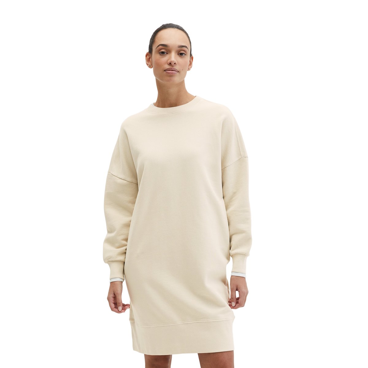 Robe droite en sweat à logo avec du coton recyclé hellgrau, MARC O'POLO