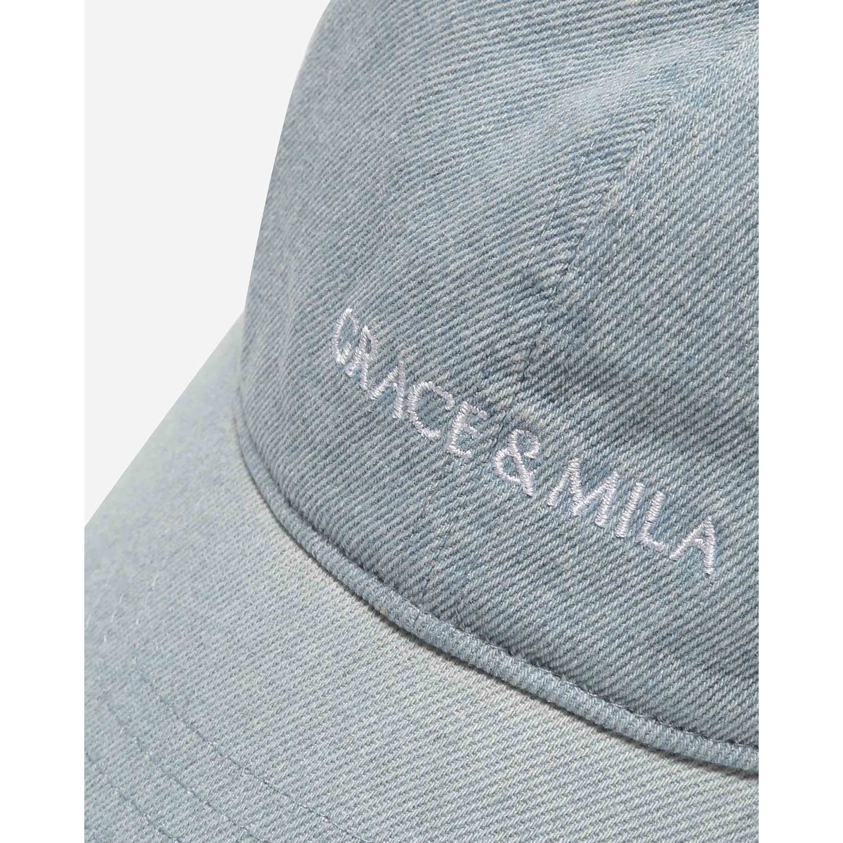 Casquette en coton réglable brodée devant skyblue Slimane skyblue, GRACE & MILA
