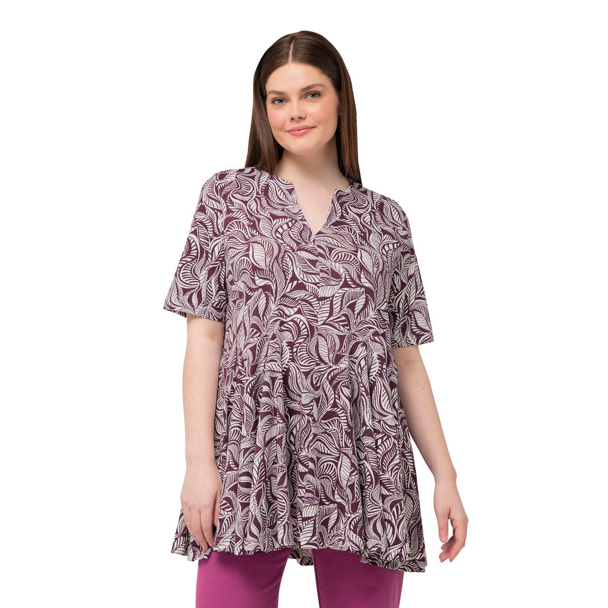 T-shirt long en coton bio baies de forêt, ULLA POPKEN