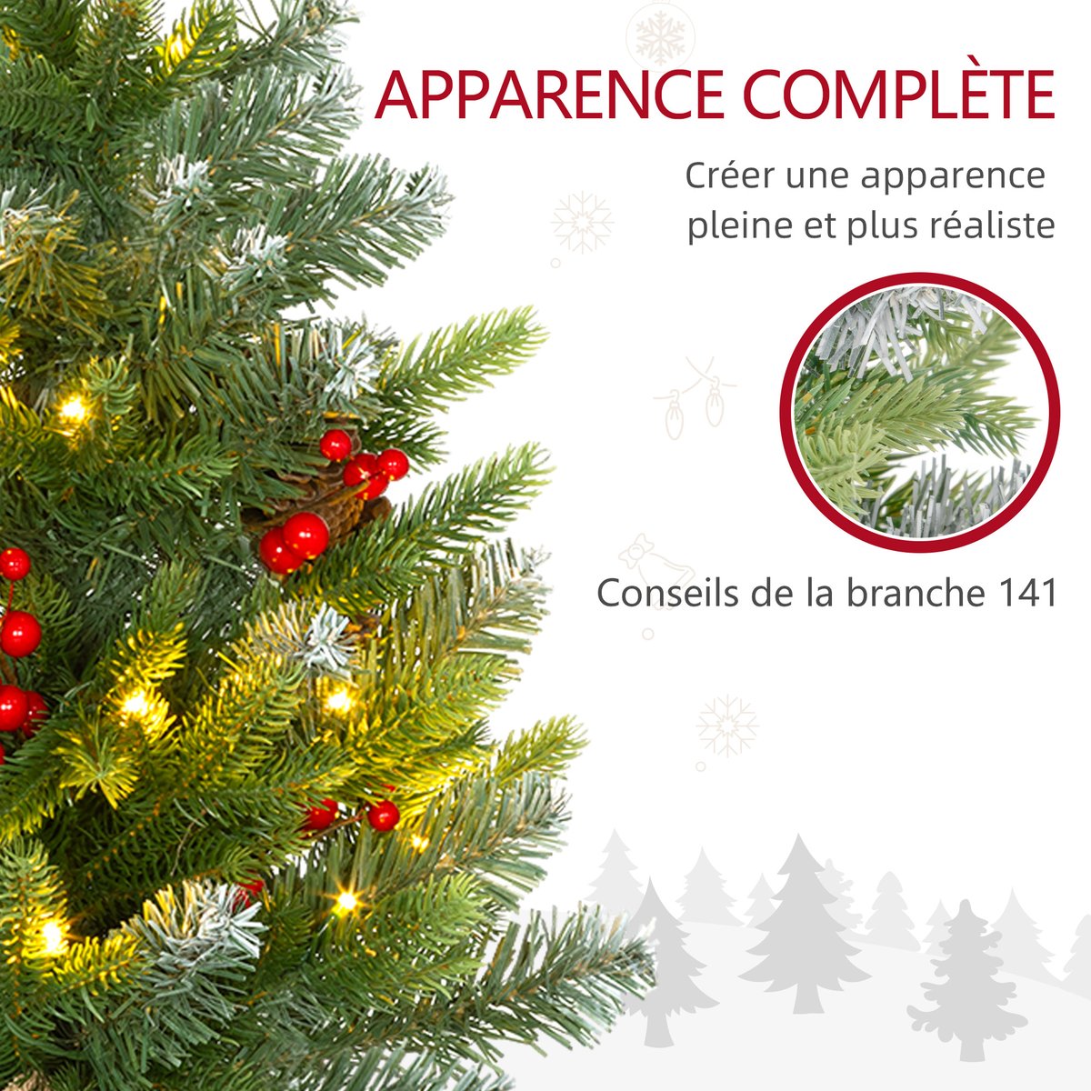 Sapin de Noël Plastique Vert vert, HOMCOM