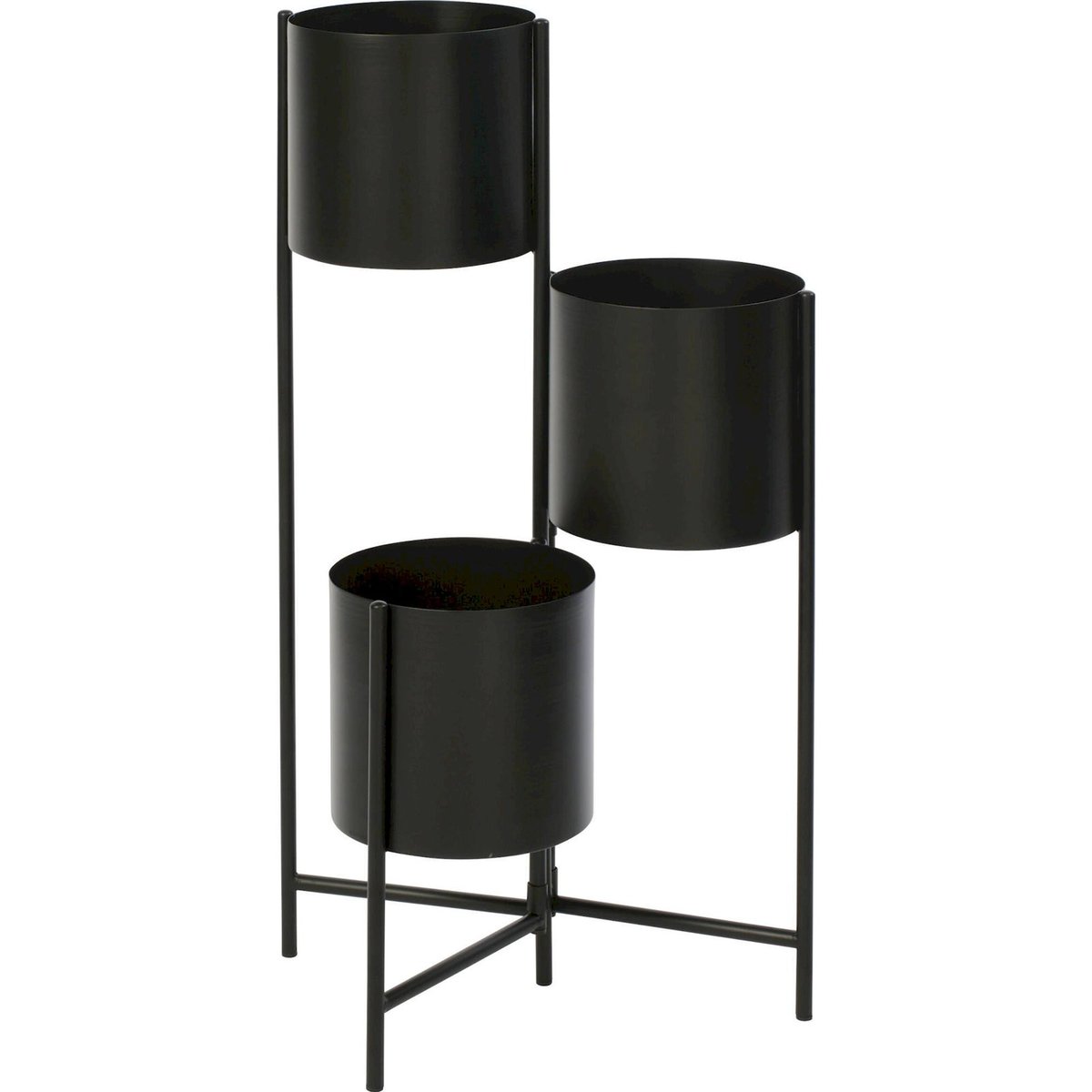 Cache-pot triple en métal, Lot de 3 noir, RECOLLECTION
