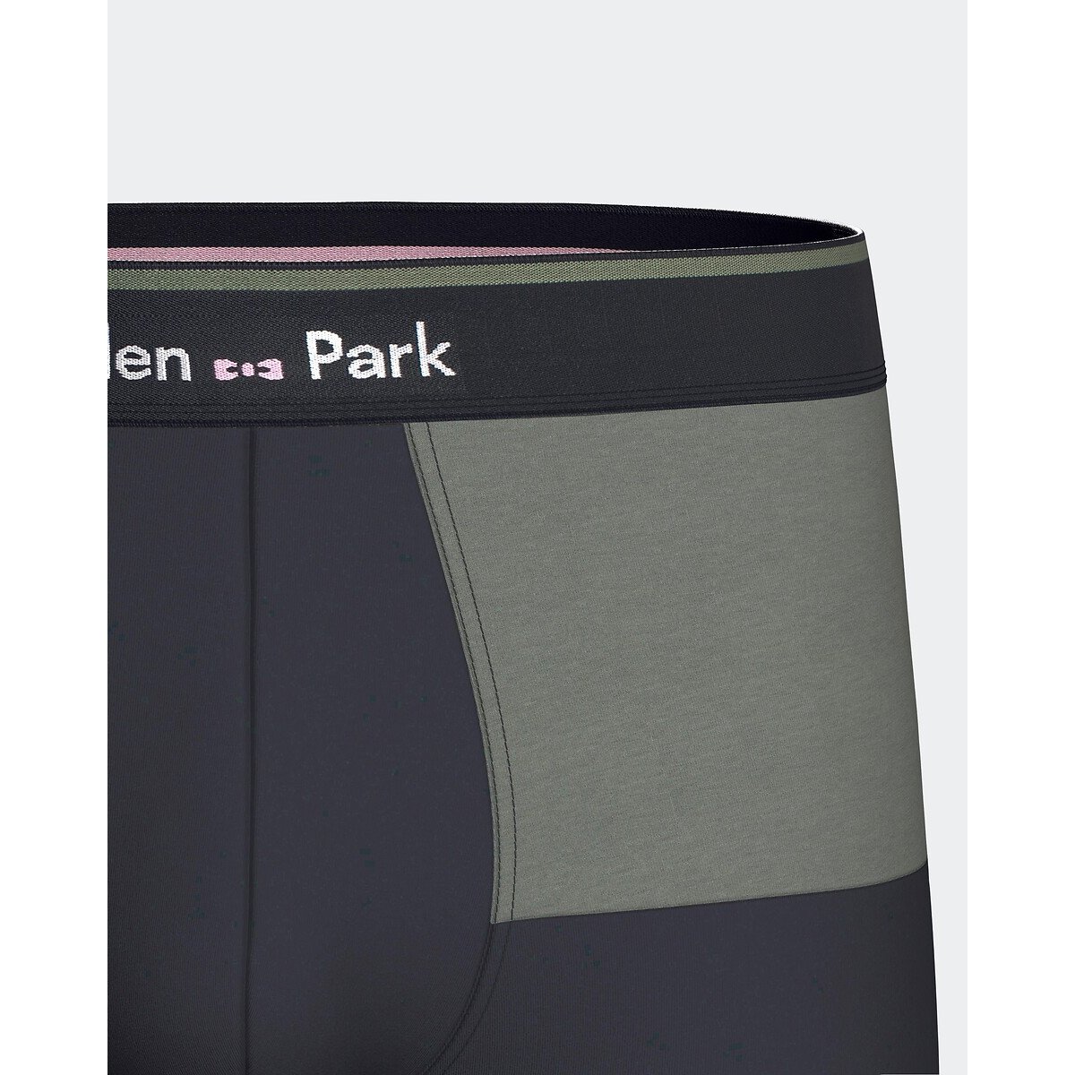Lot de 2 boxers bleu marine + kaki, EDEN PARK