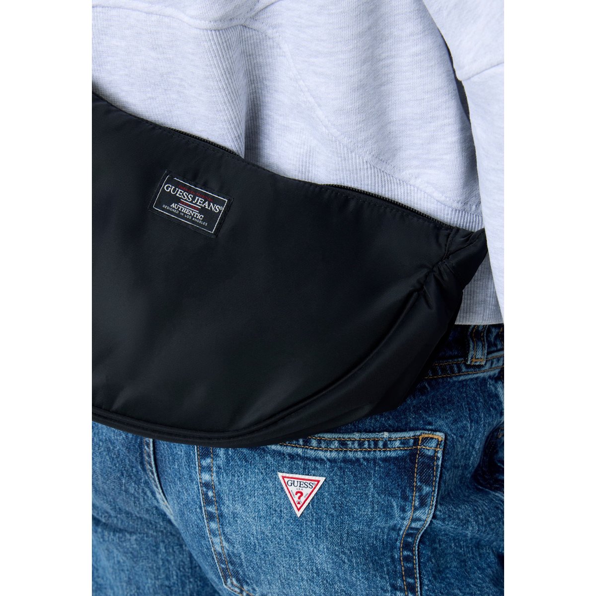 Sac Bandoulière En Nylon noir, GUESS JEANS