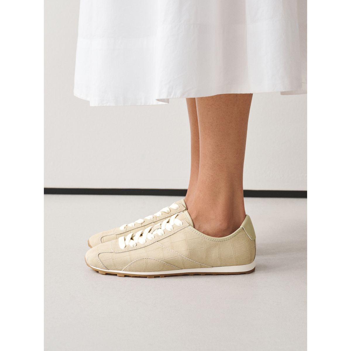 Baskets fines en cuir forever comfort® naturel, NEXT