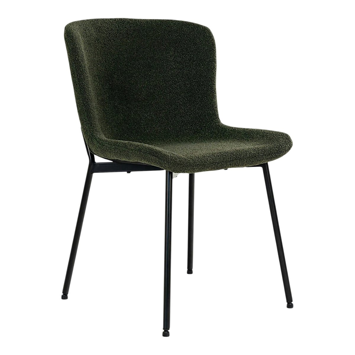 Ensemble table et chaises vertes bouclette (lot de 5 pièces) AMSTERDAM bois naturel, PIER IMPORT