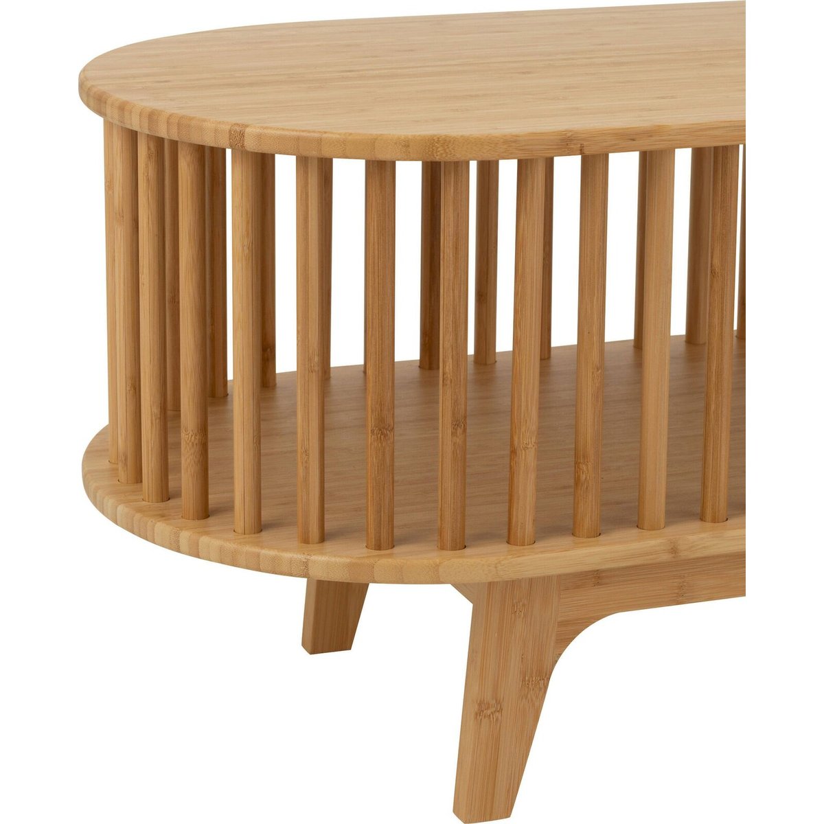 Meuble tv en bambou forme ovale bambou naturel clair, RECOLLECTION