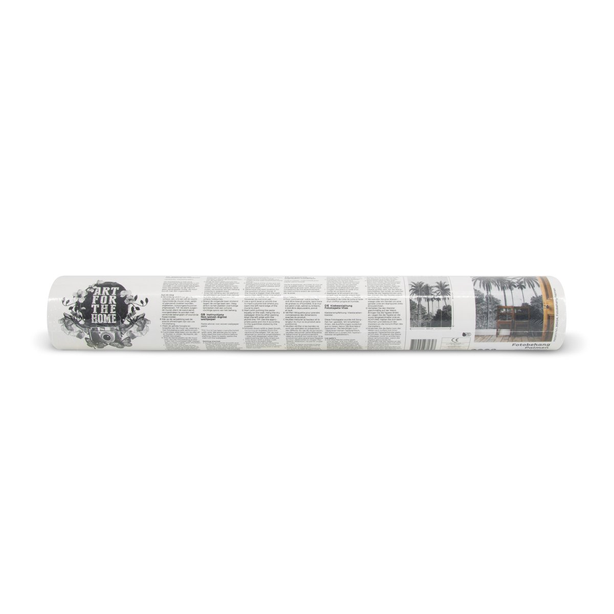 Papier peint panoramique Palmiers gris noir, ART FOR THE HOME