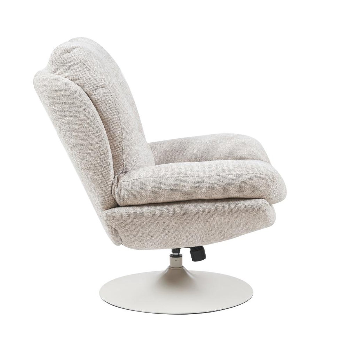 Fauteuil en tissu taupe et blanc Magnum crème / ivoire, AMADEUS