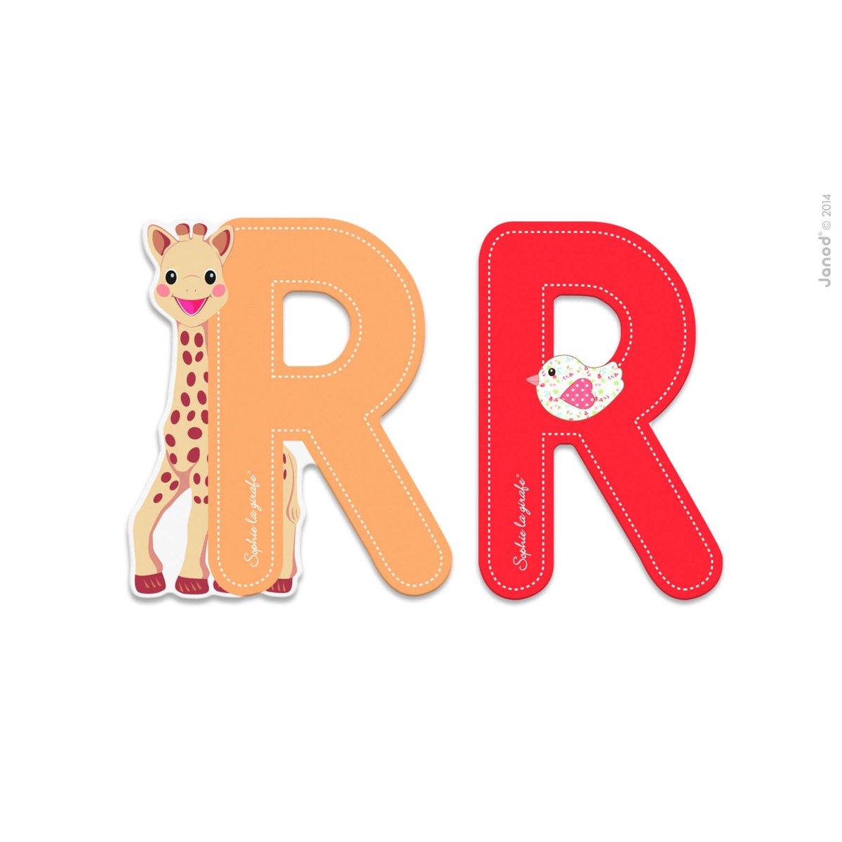 Lettre R Sophie la Girafe orange, JANOD