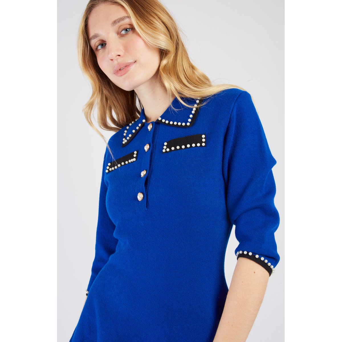 Robe courte patineuse en maille CAMERON gris, DERHY
