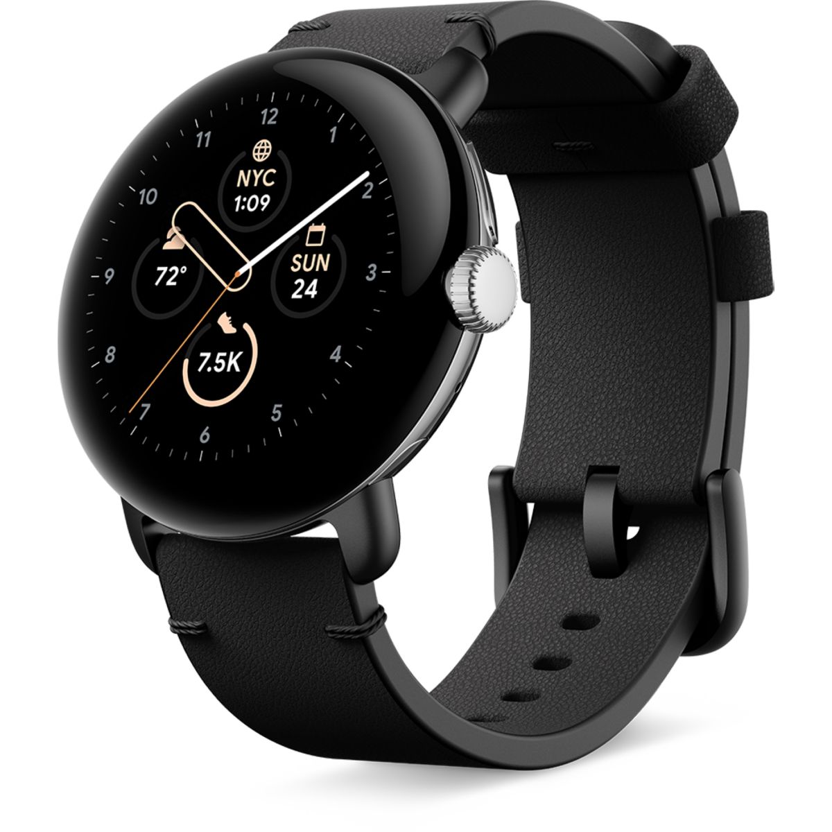 Bracelet Pixel Watch Cuir large noir noir, GOOGLE