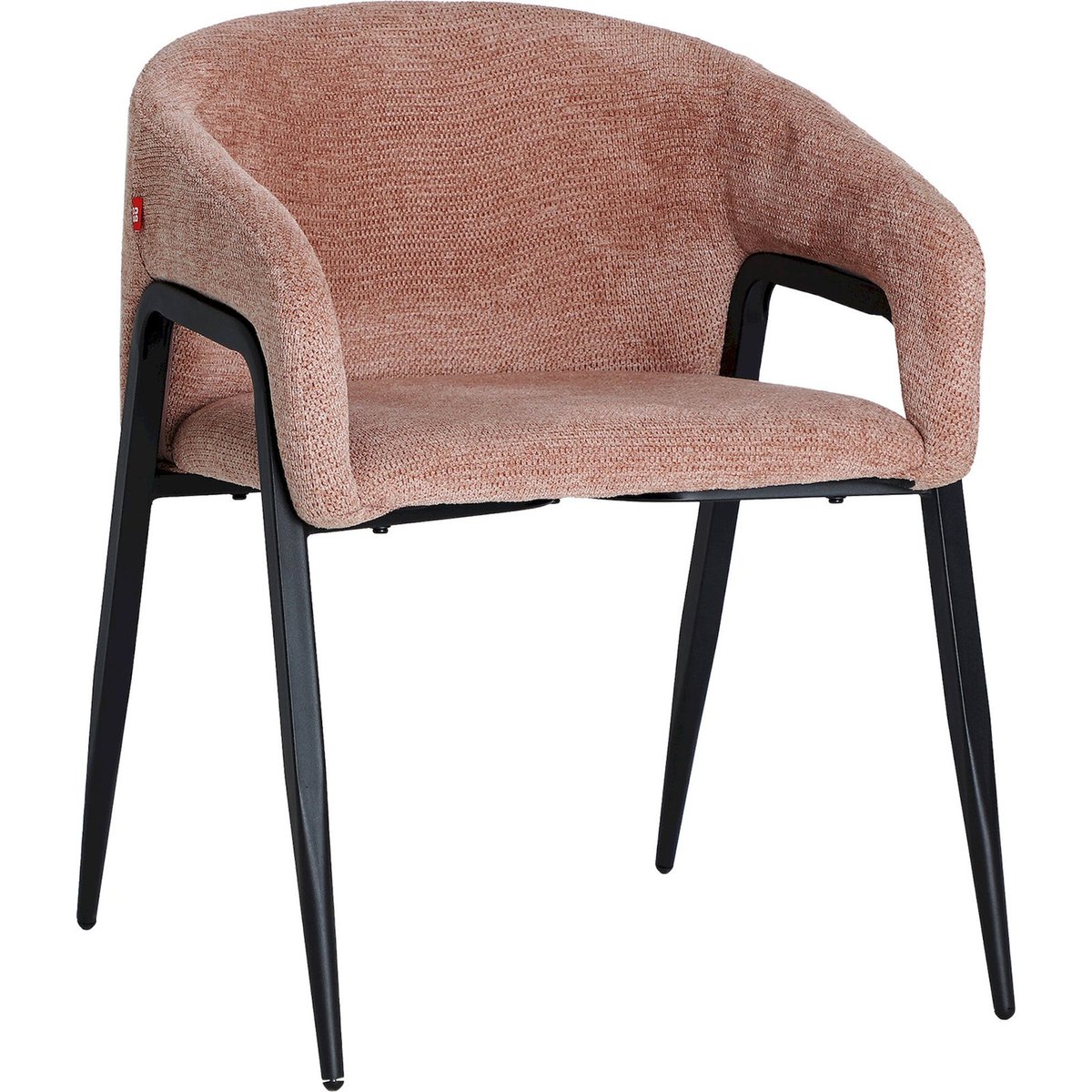Lot de 2 fauteuils contemporains en fer rose poudré et noir mat, RECOLLECTION