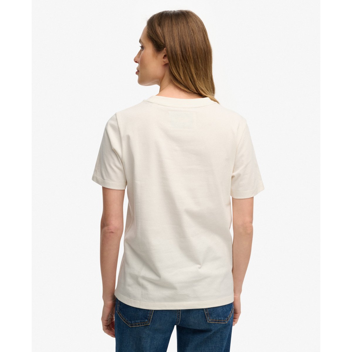 T-shirt Varsity Script crème, SUPERDRY