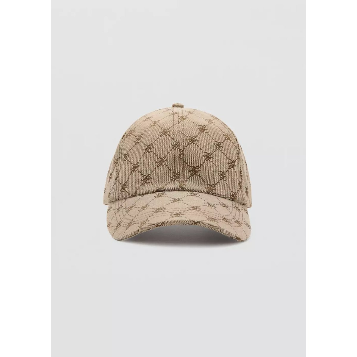 Casquette imprimée logo beige, MANGO