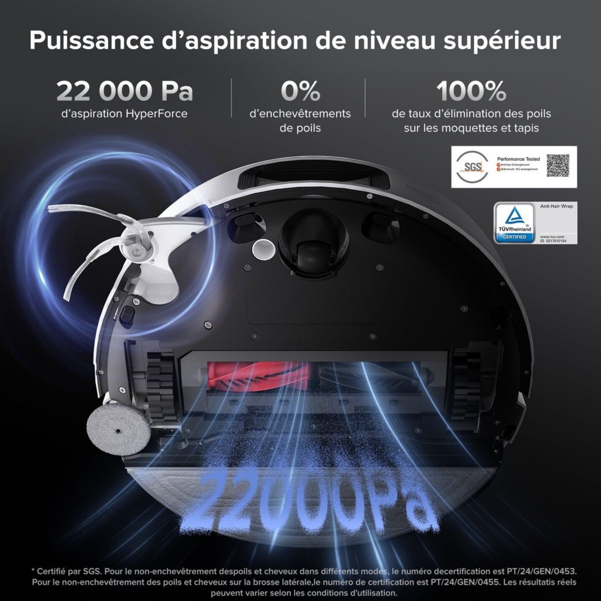 Robot Aspirateur Laveur Saros 10 blanc couleur unique, ROBOROCK