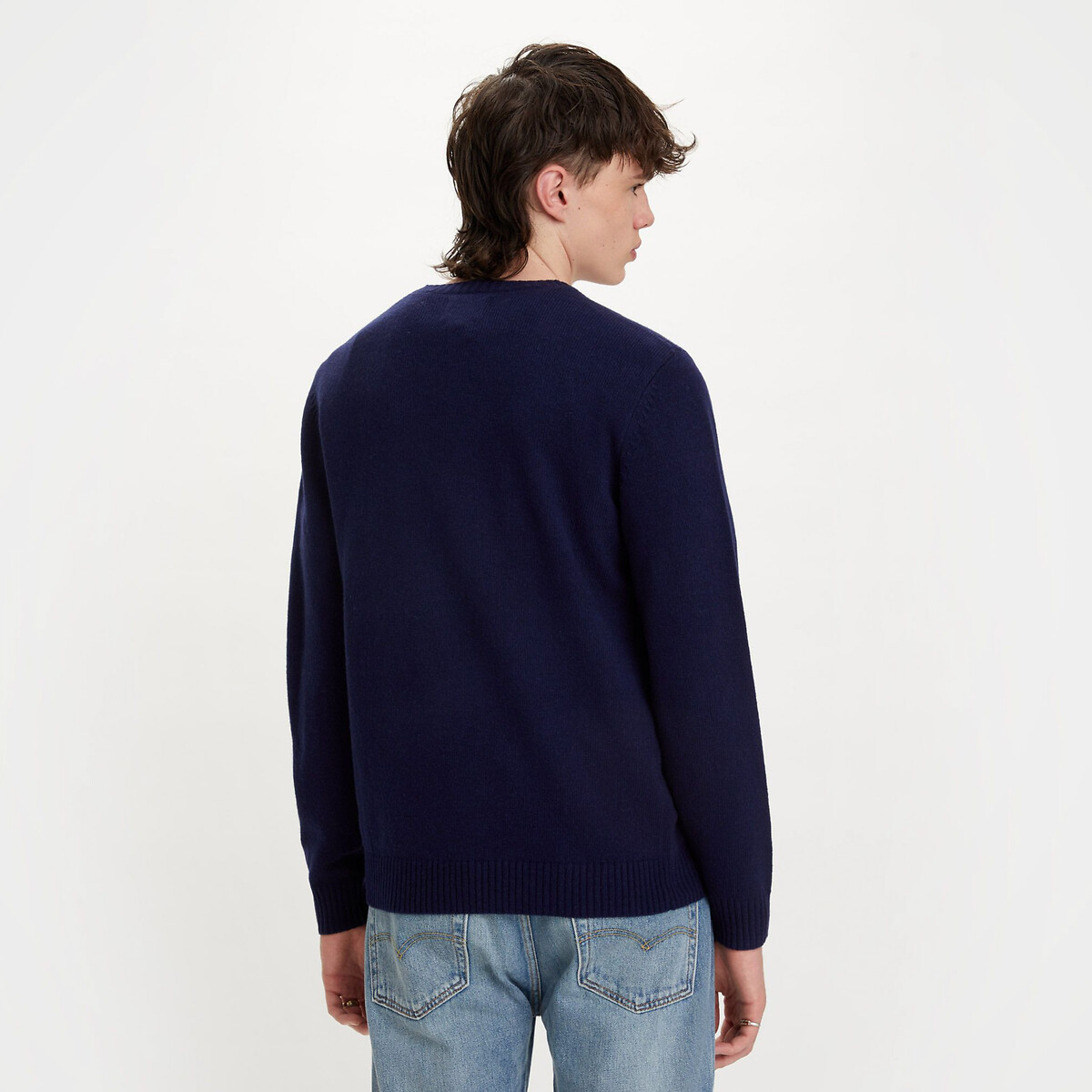 A4320 Wool Jumper with Crew Neck navy blue, LEVI'S