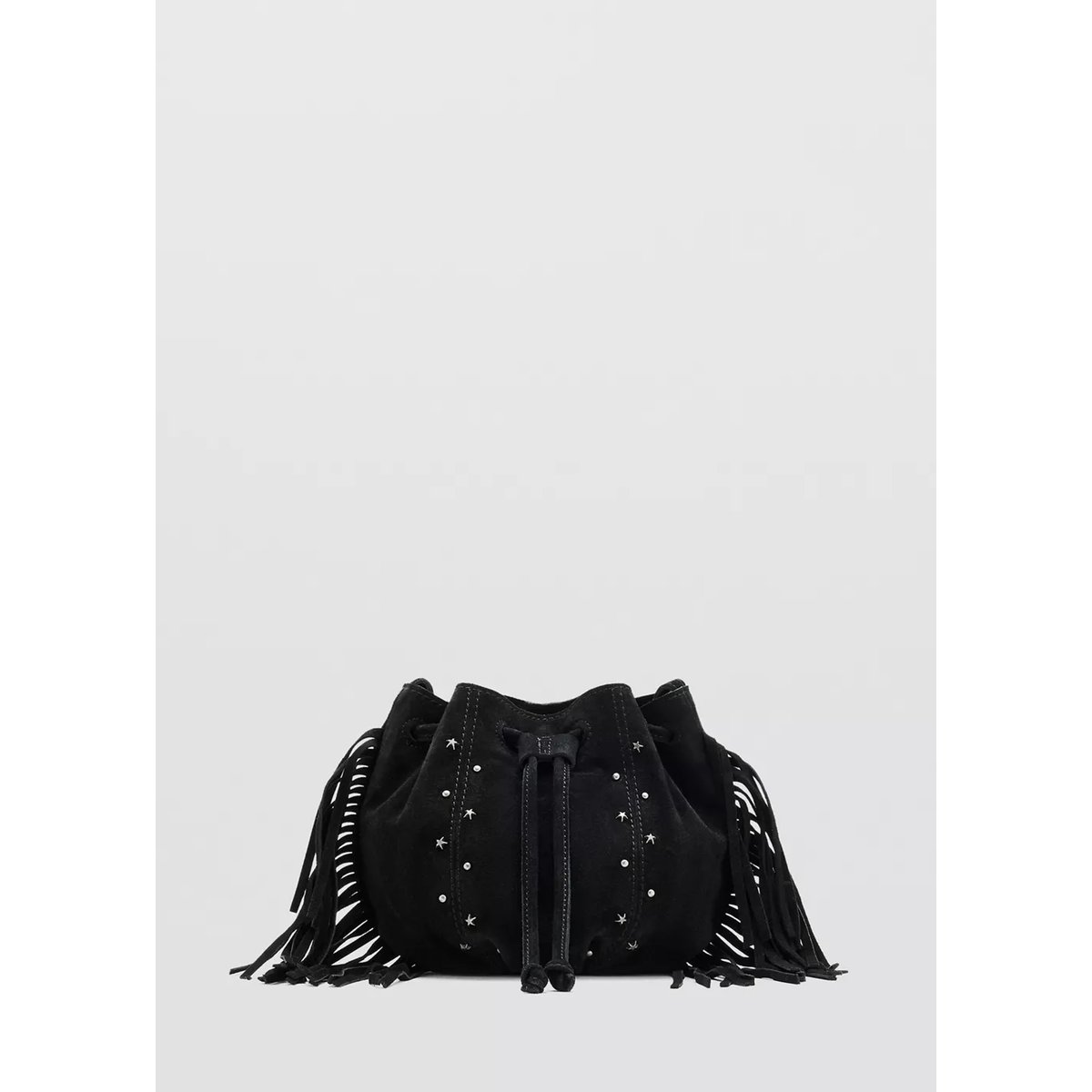 Mini sac en cuir à franges noir, MANGO KIDS