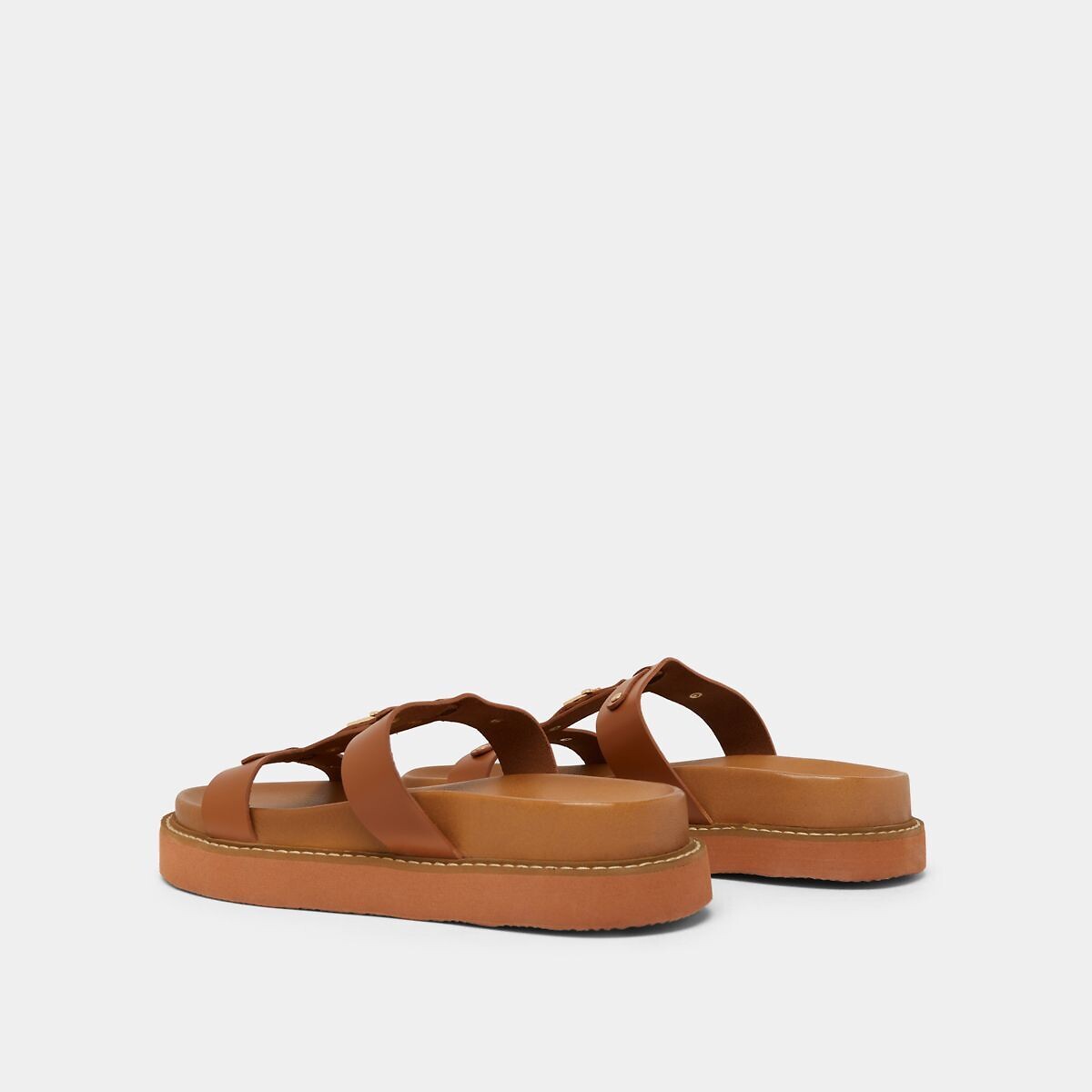 Mules en cuir Luana cognac, JONAK