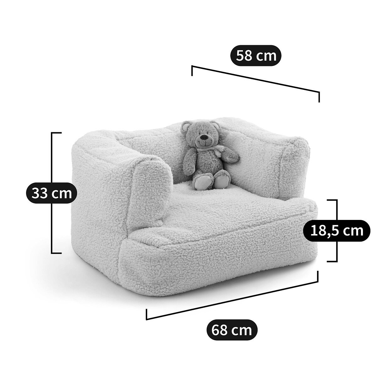 Fauteuil bouclette enfant, Midou blanc, LA REDOUTE INTERIEURS