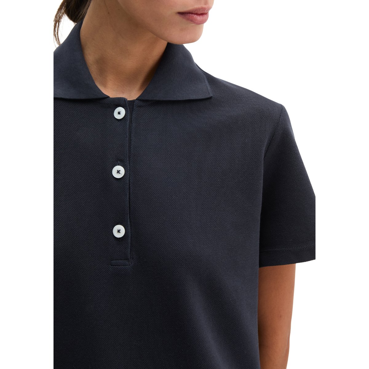 Polo régulier en jersey piqué garment dyed bleu foncé, MARC O'POLO