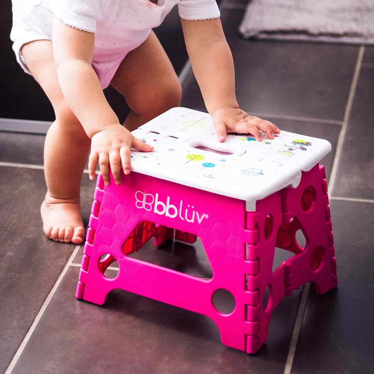 Marchepied enfant pliant rose, BBLÜV
