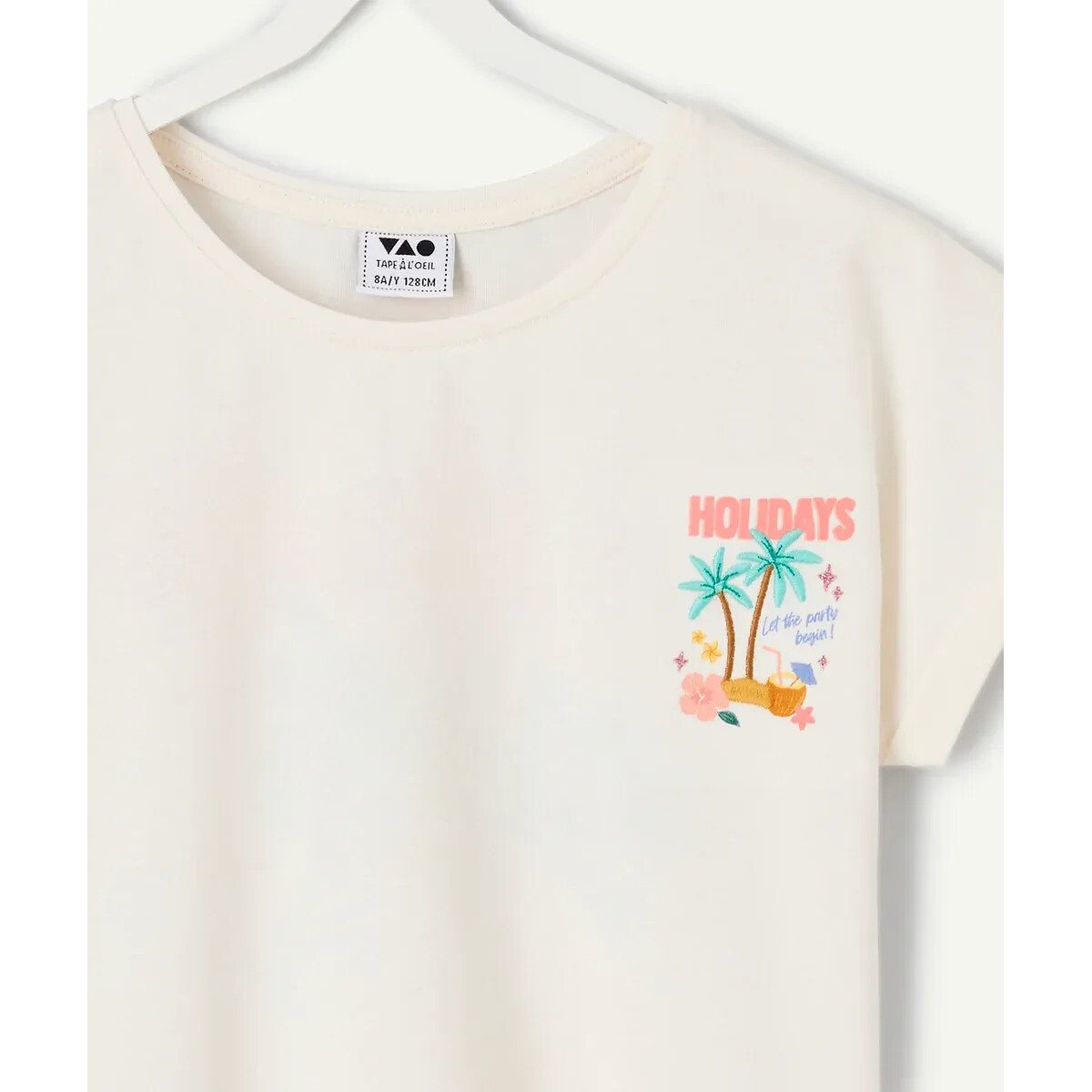 T-shirt manches courtes imprimé dos blanc, TAPE A L'OEIL
