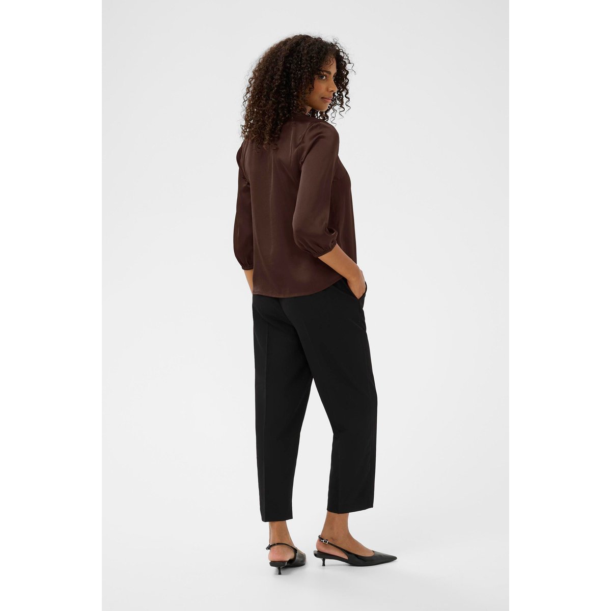Blouse à manches longues marron chocolate brown, KAFFE