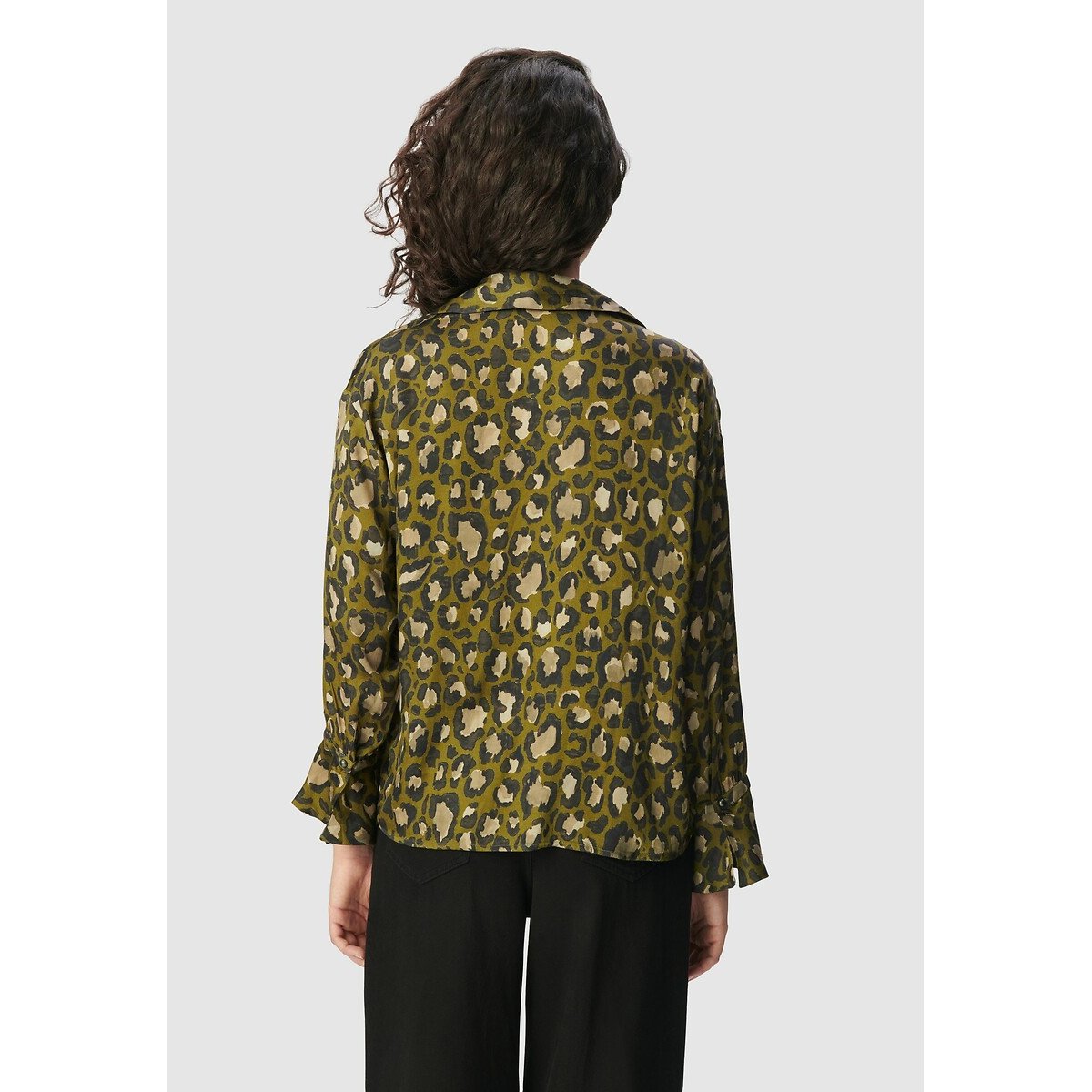Graphic Leopard Print Shirt dark khaki, IKKS