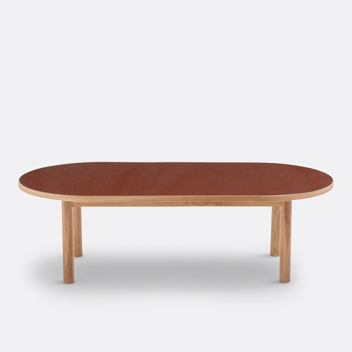 Table basse chêne, plaqué et verre, Evergreen terracotta, LA REDOUTE INTERIEURS